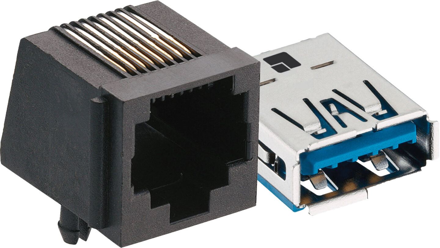Connettori USB e RJ45 in SMT e THT